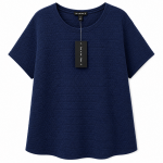 See N Be Seen+ Navy Textured Short Sleeve Top