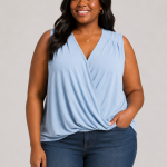 Dear Scarlett Sleeveless Surplice Front Top