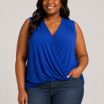 Dear Scarlett Sleeveless Surplice Front Top