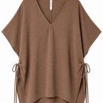 Zenana V-Neck Side Tie Oversized Top