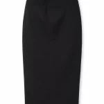 Zenana Black Pull-On Midi Pencil Skirt