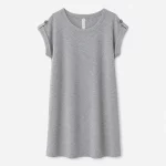 Dear Scarlett Heather Gray Button-Sleeve T-Shirt Dress