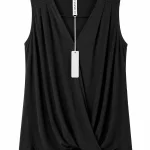 Dear Scarlett Sleeveless Surplice Front Top