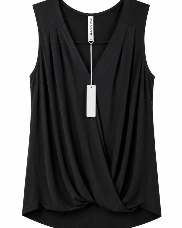 Dear Scarlett Sleeveless Surplice Front Top