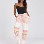 Mystree Pastel Tie-Dye Drawstring Lounge Jogger Pants